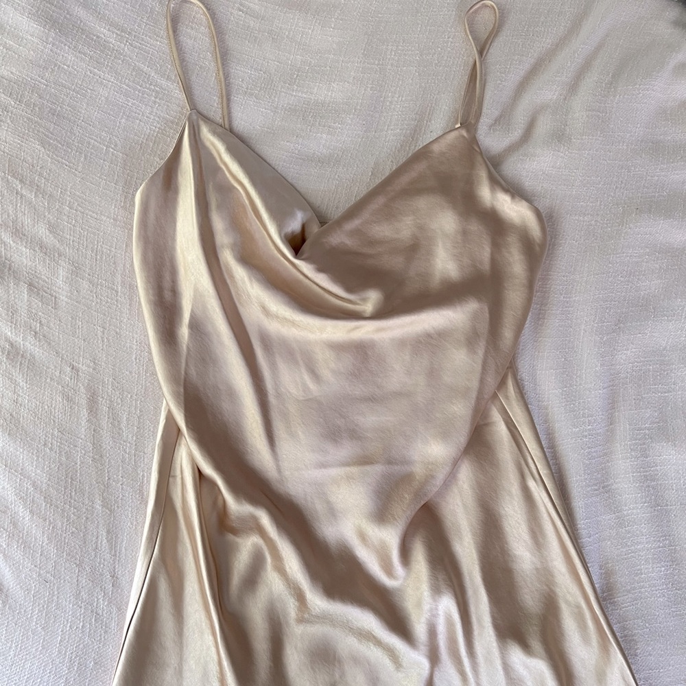 Champagne Satin Audrey 3+1 Mini Dress